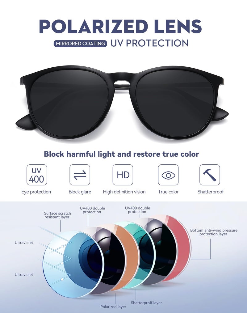 WOWSUN Retro sunglasses womens 2024 trendy round classic glasses - Image 3